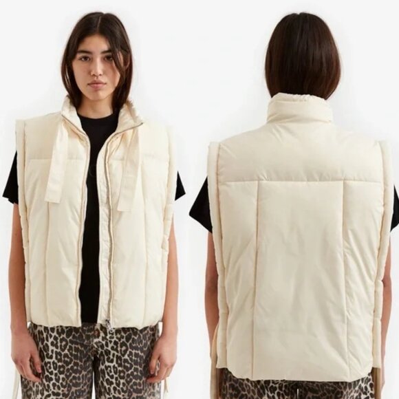 GANNI Shiny Puff Oversized Vest - Picture 1 of 10